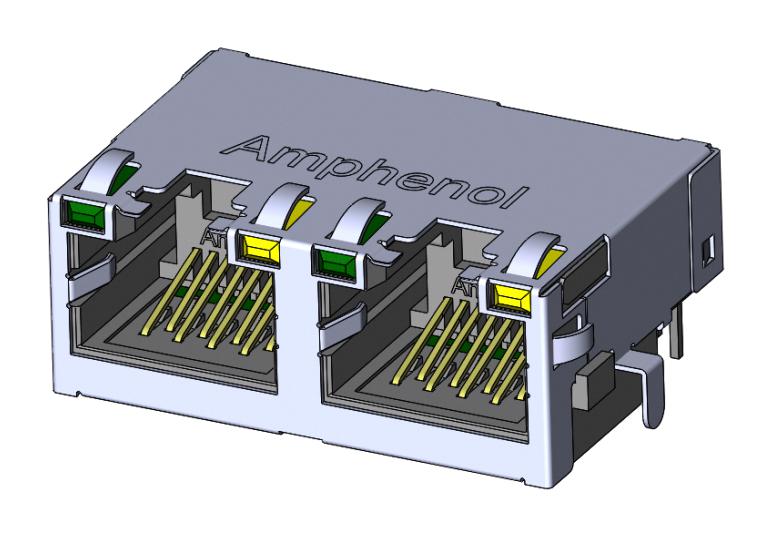 Amphenol Communications Solutions Rje722881411 Rj45 Conn, R/a Jack, 8P8C, 2Gang, Tht