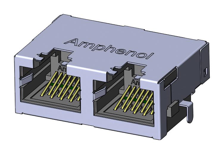 Amphenol Communications Solutions Rje722886401 Rj45 Conn, R/a Jack, 8P8C, 2Gang, Tht