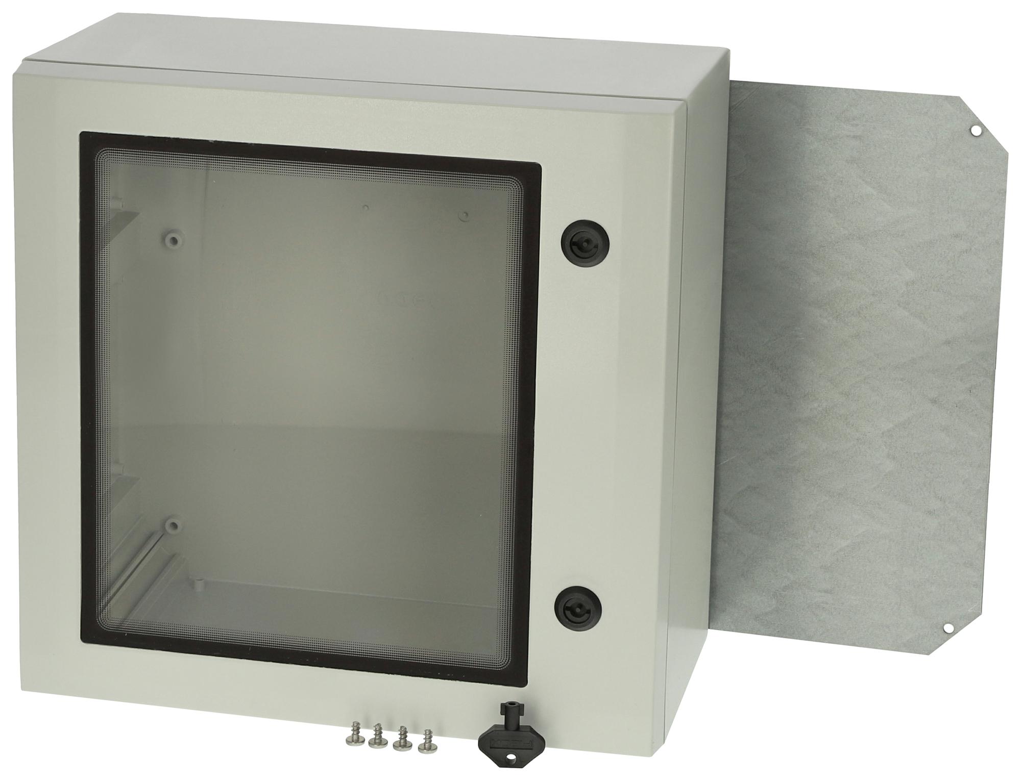 Fibox Arca 404021W Enclosure, 400Mm X 400Mm X 210Mm, Lock