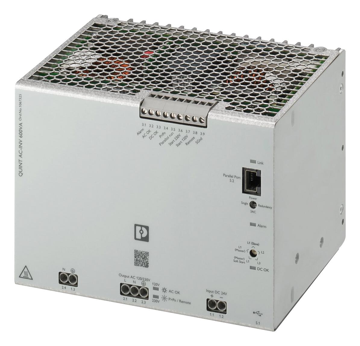 Phoenix Contact 1067325 Dc/ac Inverter, 230Vac, 600Va