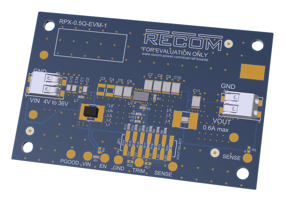 Recom Power Rpx-0.5Q-Evm-1 Evaluation Module, Dc/dc Buck Converter