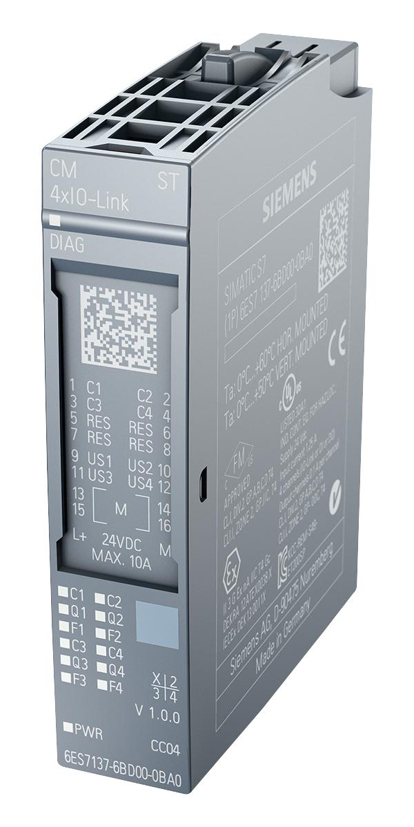 Siemens 6Es7137-6Bd00-0Ba0. Communication Module, 4 X Io-Link, 24Vdc