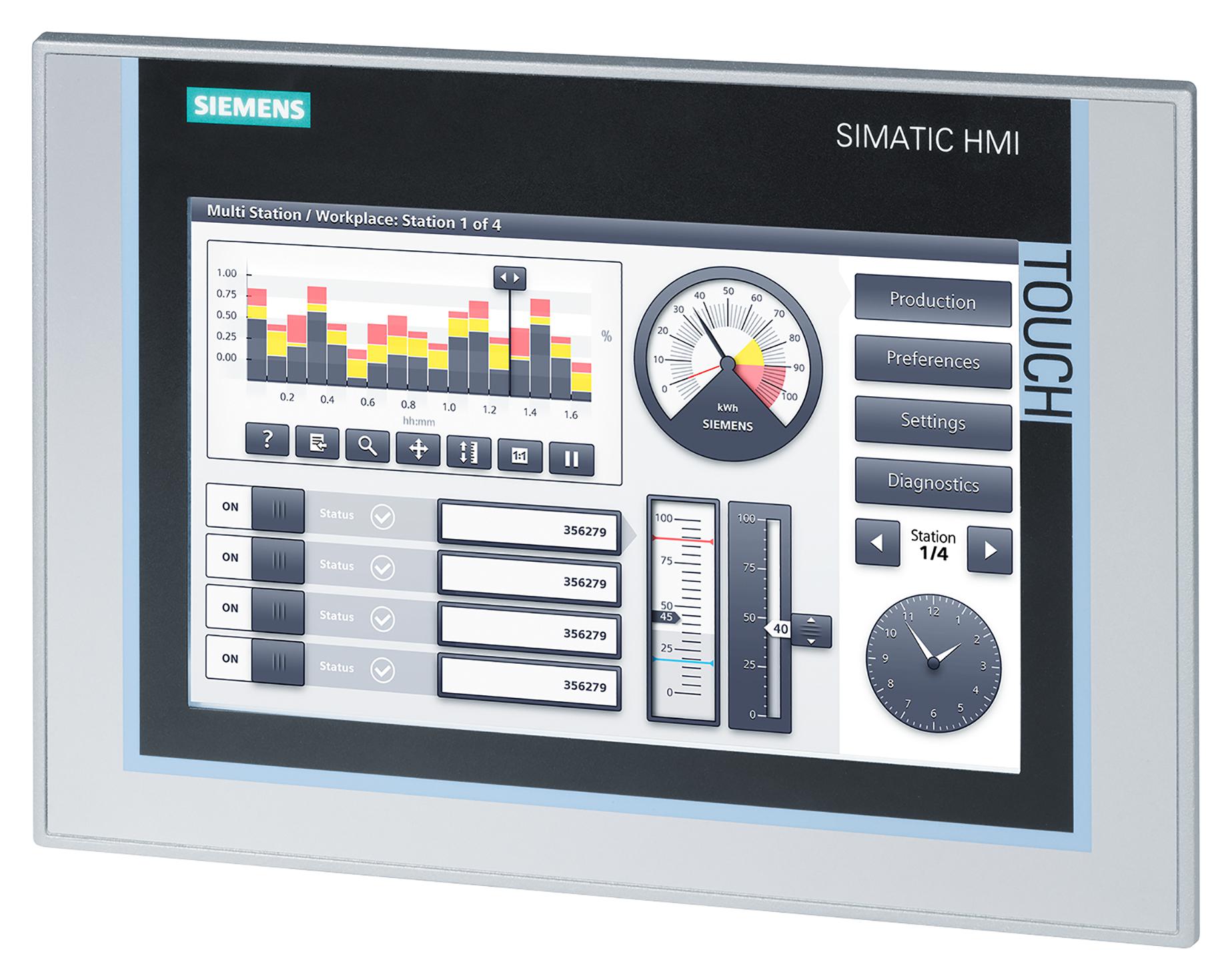 Siemens 6Av2124-0Jc01-0Ax0. Panel Touch Screen, 9, 800 X 480 Pixel