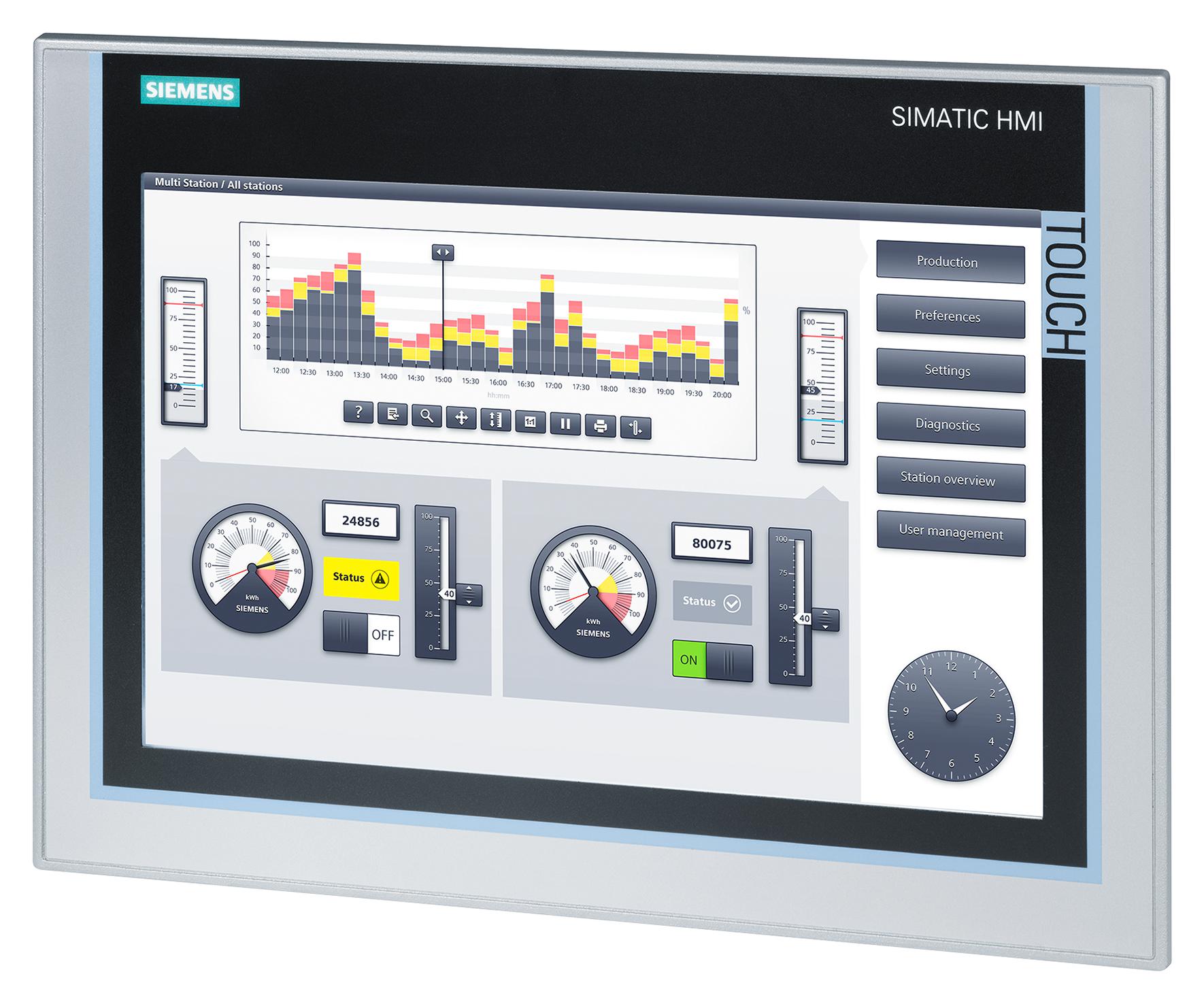 Siemens 6Av2124-0Mc01-0Ax0. Comfort Panel, 12.1, Tft/1280X800 Pixel