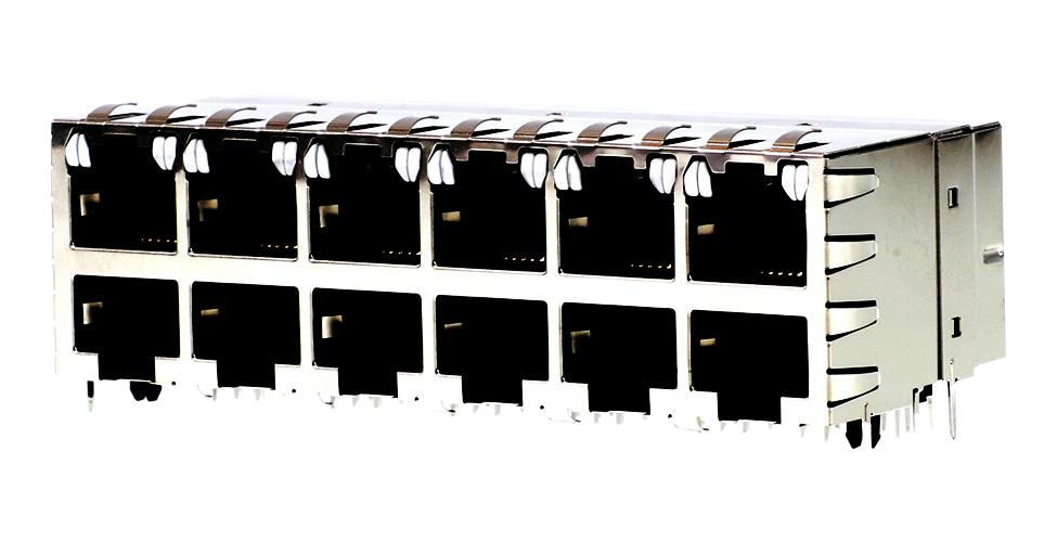 Molex 44170-0002 Modjack Cat5 Stacked W/lightpipe 12 Port