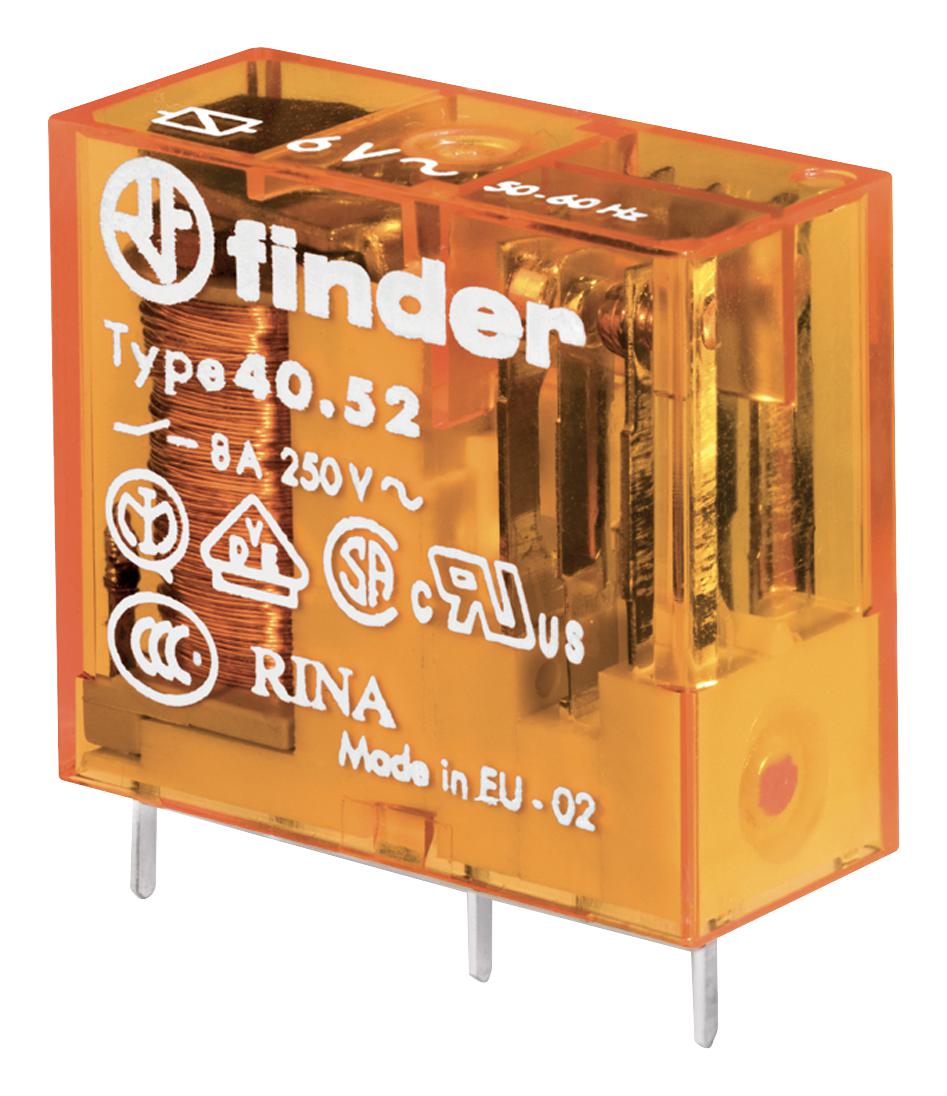 Finder 40.52.9.012.4000 Power Relay, Dpdt, 12Vdc, 8A