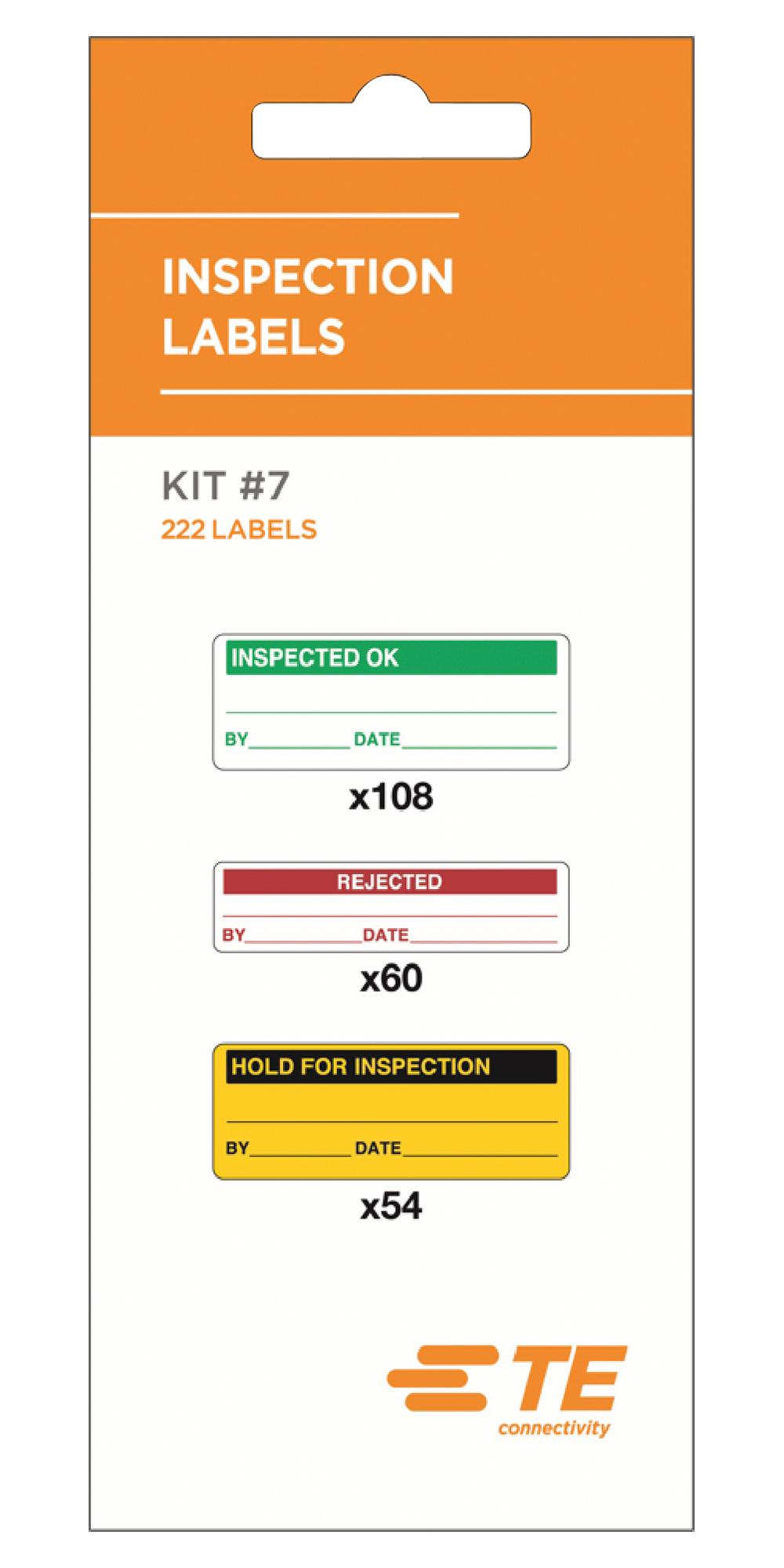 Te Connectivity 2404400-1 Label, Inspection, Multicolour, Die-Cut