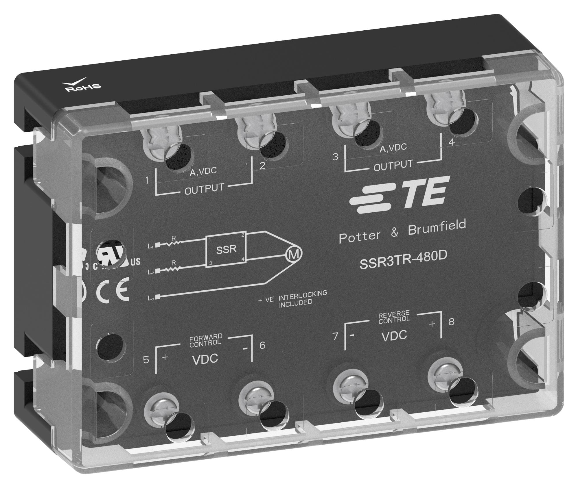 Potter&brumfield - Te Connectivity Ssr3Tr-480D10 Solid State Relay, 10A, 50-480Vac, Panel