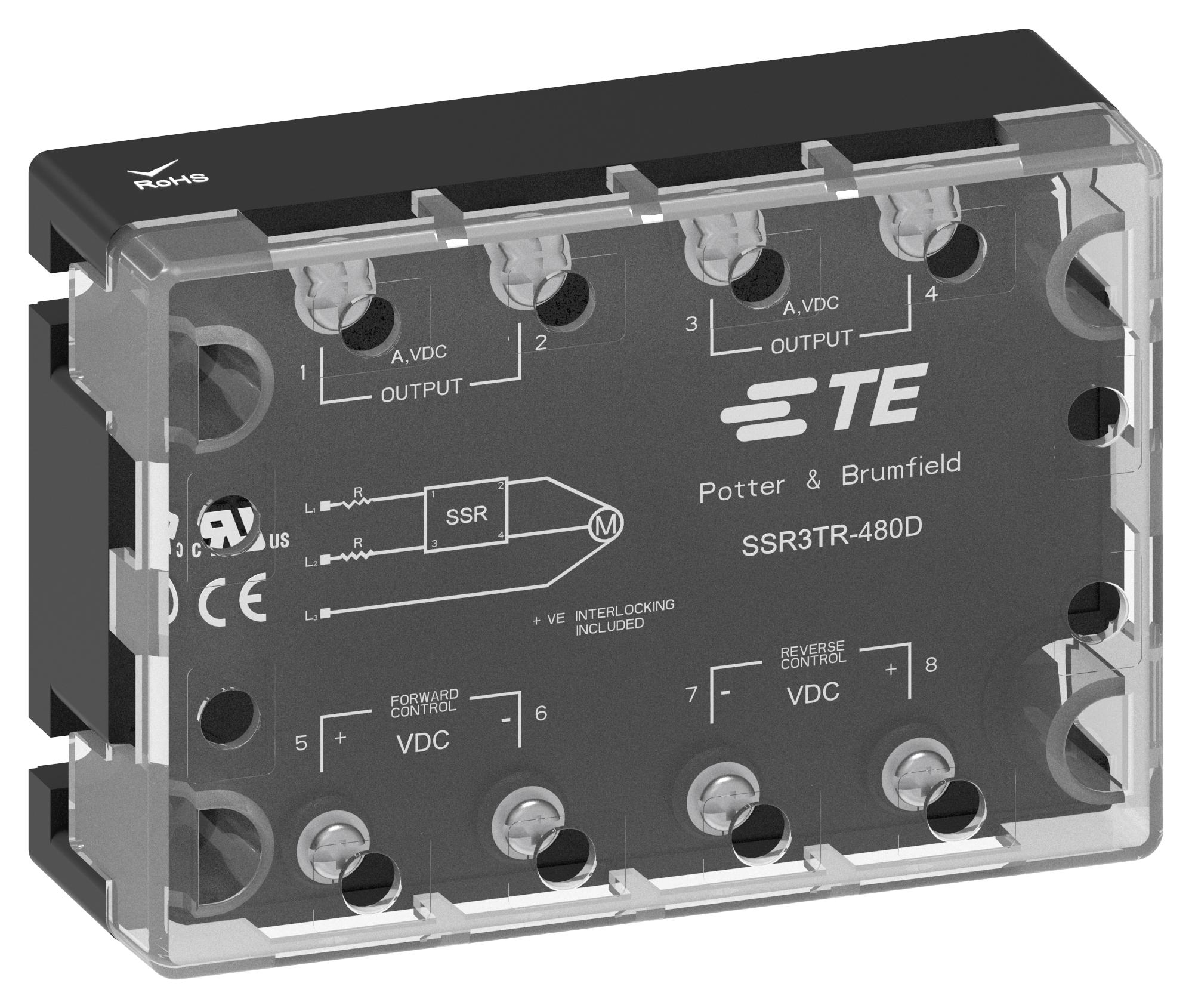 Potter&brumfield - Te Connectivity Ssr3Tr-480D40 Solid State Relay, 40A, 50-480Vac, Panel