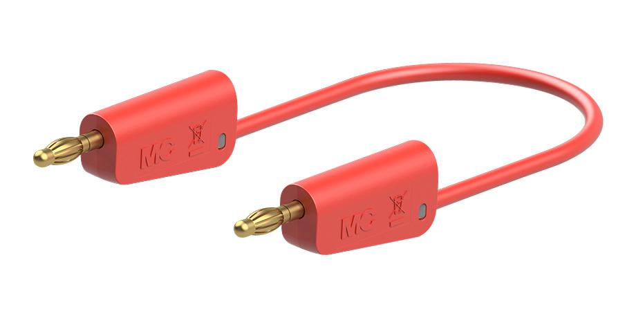 Staubli 64.1033-05022 Stackable 4Mm Banana Plug, Red, 0.5M