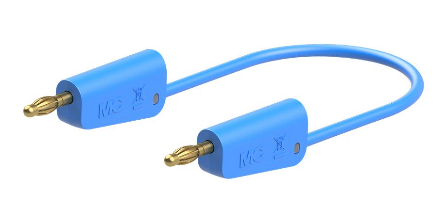 Staubli 64.1033-20023 Stackable 4Mm Banana Plug, Blue, 2M