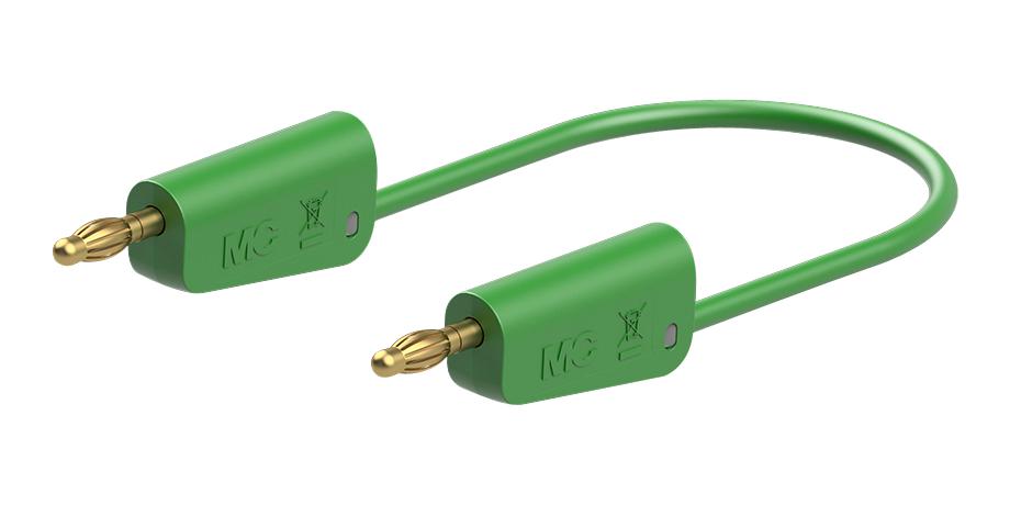 Staubli 64.1033-10025 Stackable 4Mm Banana Plug, Green, 1M