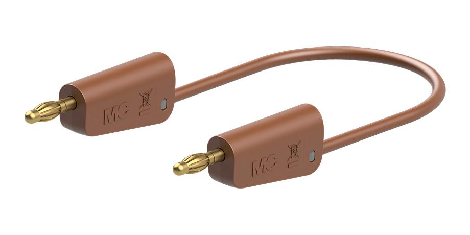 Staubli 64.1037-20027 Stackable 4Mm Banana Plug, Brown, 2M