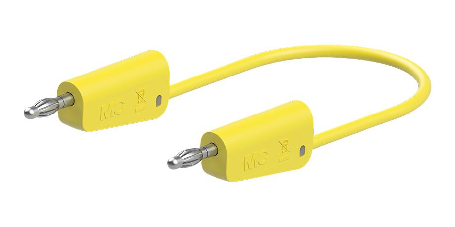 Staubli 64.1030-10024 Stackable 4Mm Banana Plug, Yellow, 1M