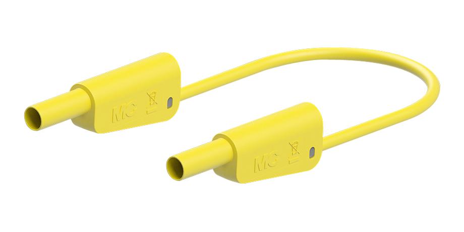 Staubli 66.2014-10024 Stackable 4Mm Banana Plug, Yellow, 1M