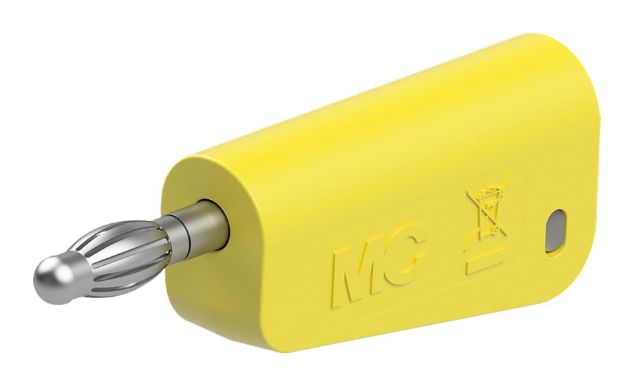 Staubli 64.1042-24 Banana Connector, Yellow, Plug, 32A