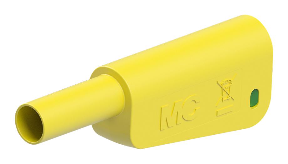 Staubli 66.2021-20 Banana Connector, Grn/yel, Plug, 19A