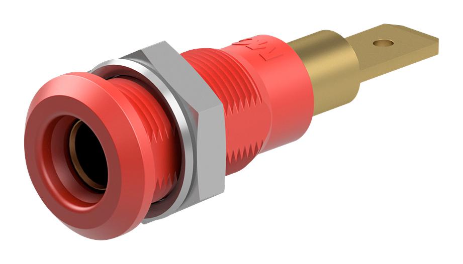 Staubli 64.3040-22 Banana Connector, Red, Socket, 25A