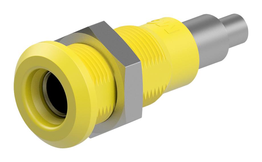 Staubli 64.3042-24 Banana Connector, Yellow, Socket, 25A