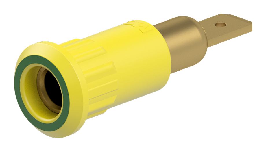 Staubli 64.3010-20 Banana Connector, Grn/yel, Socket, 25A