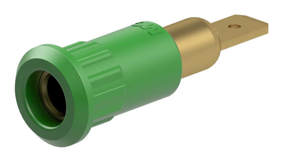 Staubli 64.3010-25 Banana Connector, Green, Socket, 25A