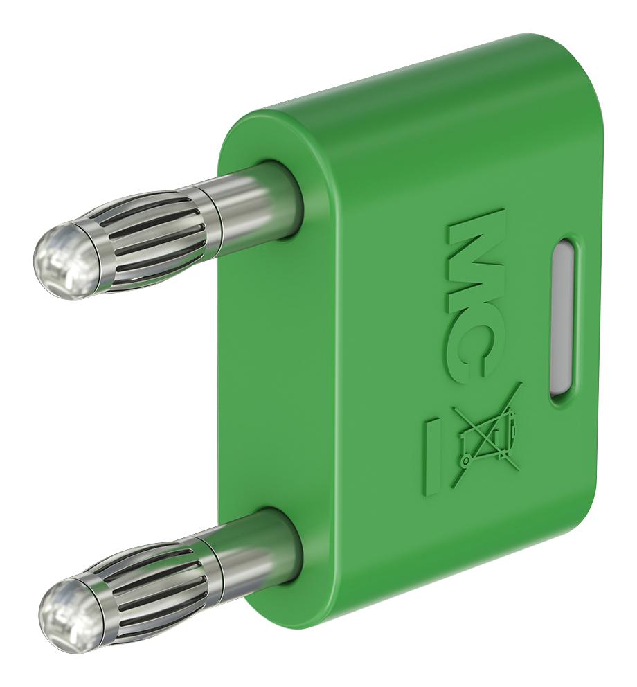 Staubli 64.4012-25 Banana Connector, Green, Plug, 32A