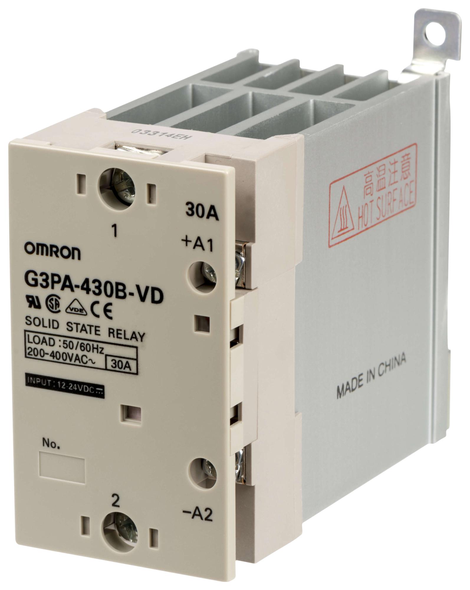 Omron Industrial Automation G3Pa-430B-Vd Dc12-24 Solid State Relay, 30A, 9.6Vdc-30Vdc