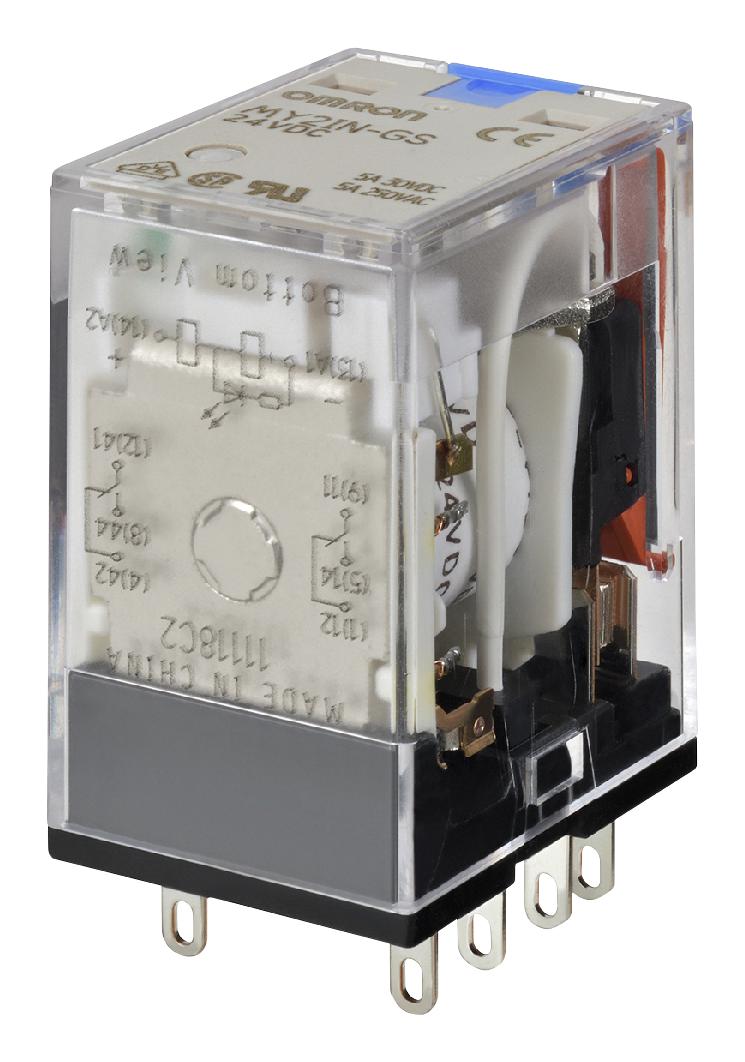 Omron Industrial Automation My2In-Gs Ac220/240 Power Relay, Dpdt, 220/240V, 5A, Socket