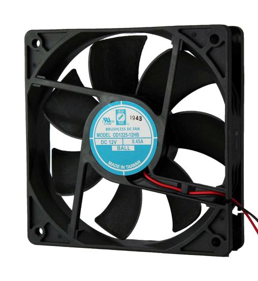 Orion Fans Od1225-12Hb02A Dc Axial Fan, Ball, 120Cfm, 0.45A, 12V