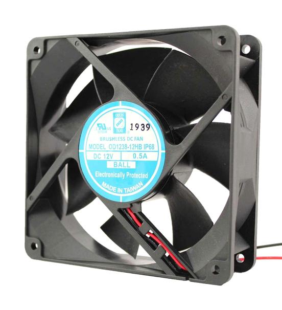 Orion Fans Od1238-12Hbip55 Dc Axial Fan, Ball, 124.1Cfm, 0.50A, 12V