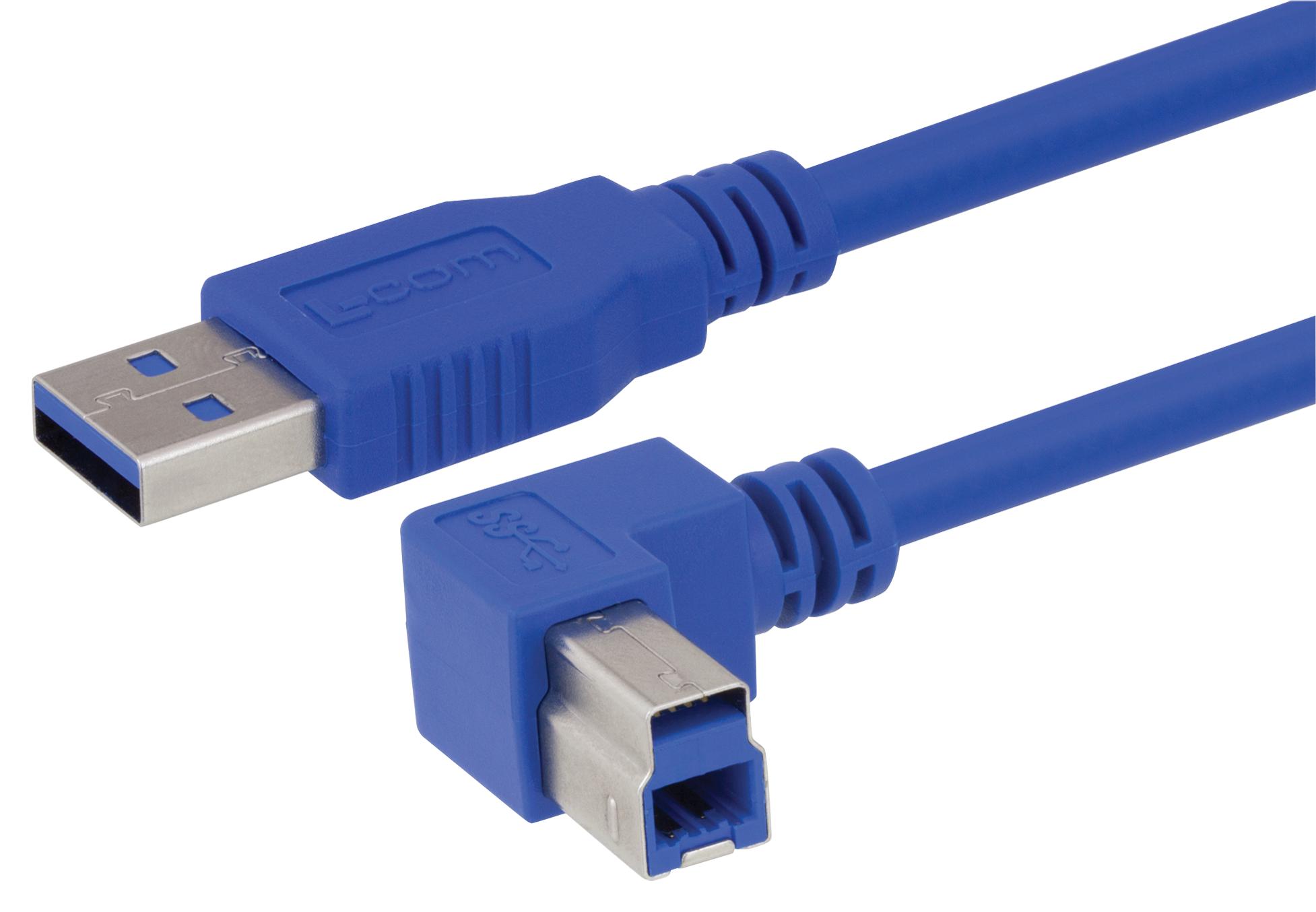 L-Com Ca3A-90Rb-03M Usb Cable, 3.0, A Plug-B Plug, 300Mm