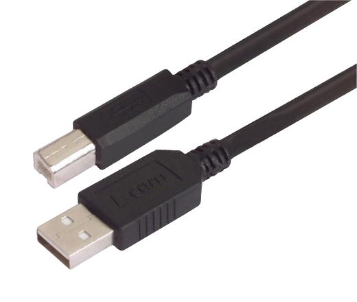 L-Com Caublkab-2M Usb Cable, 2.0, A Plug-B Plug, 2M