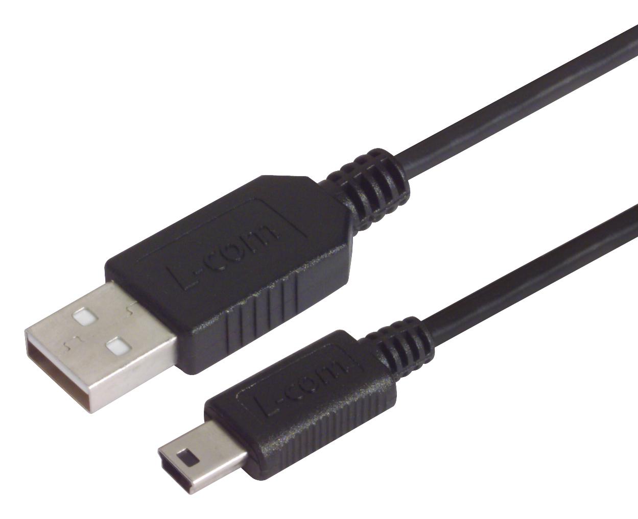 L-Com Csmuazmb5-05M Usb Cable, 1.1, A Plug-Mini Plug, 500Mm