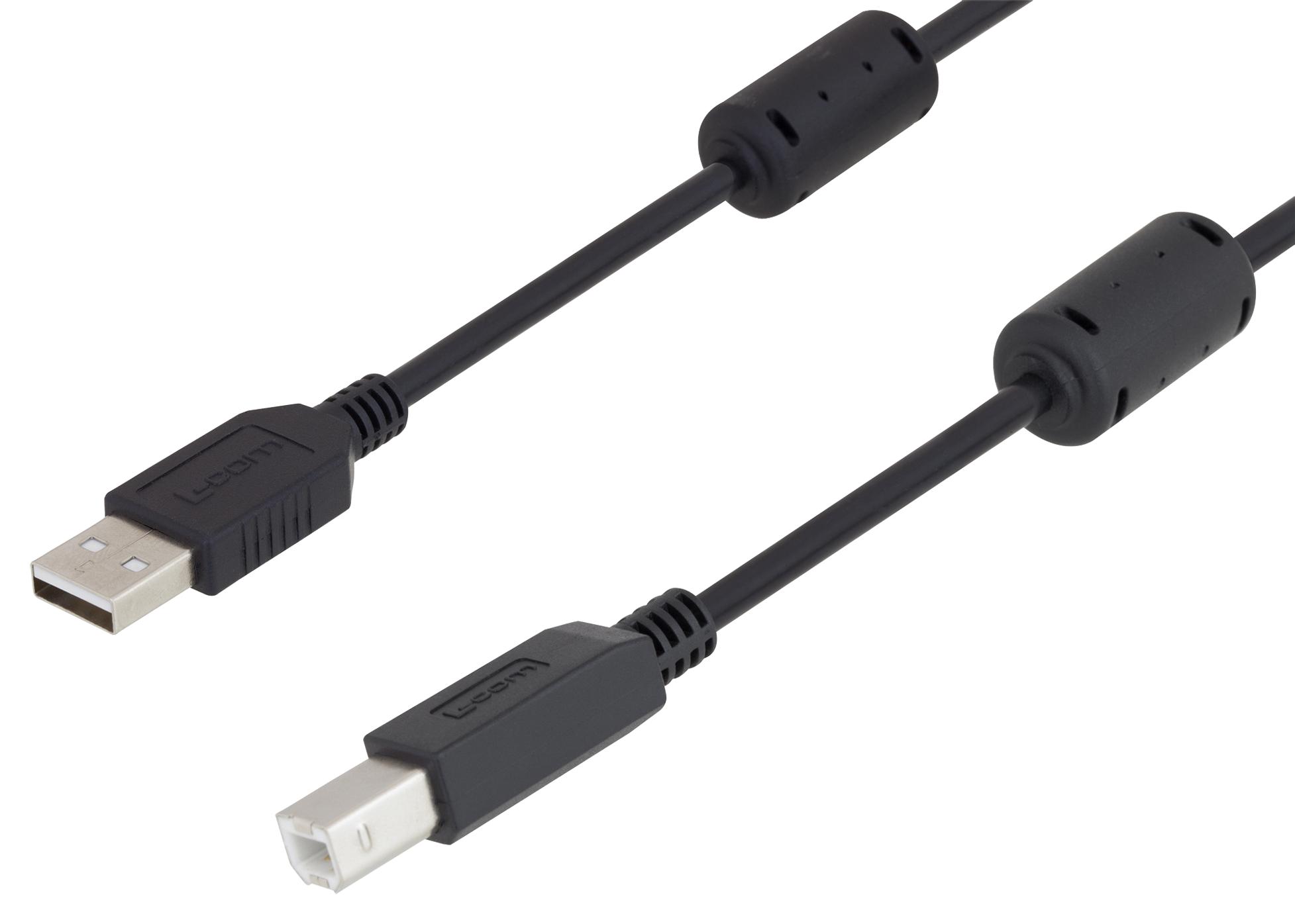 L-Com U2A00002-3M Usb Cable, 2.0, A Plug-B Plug, 3M