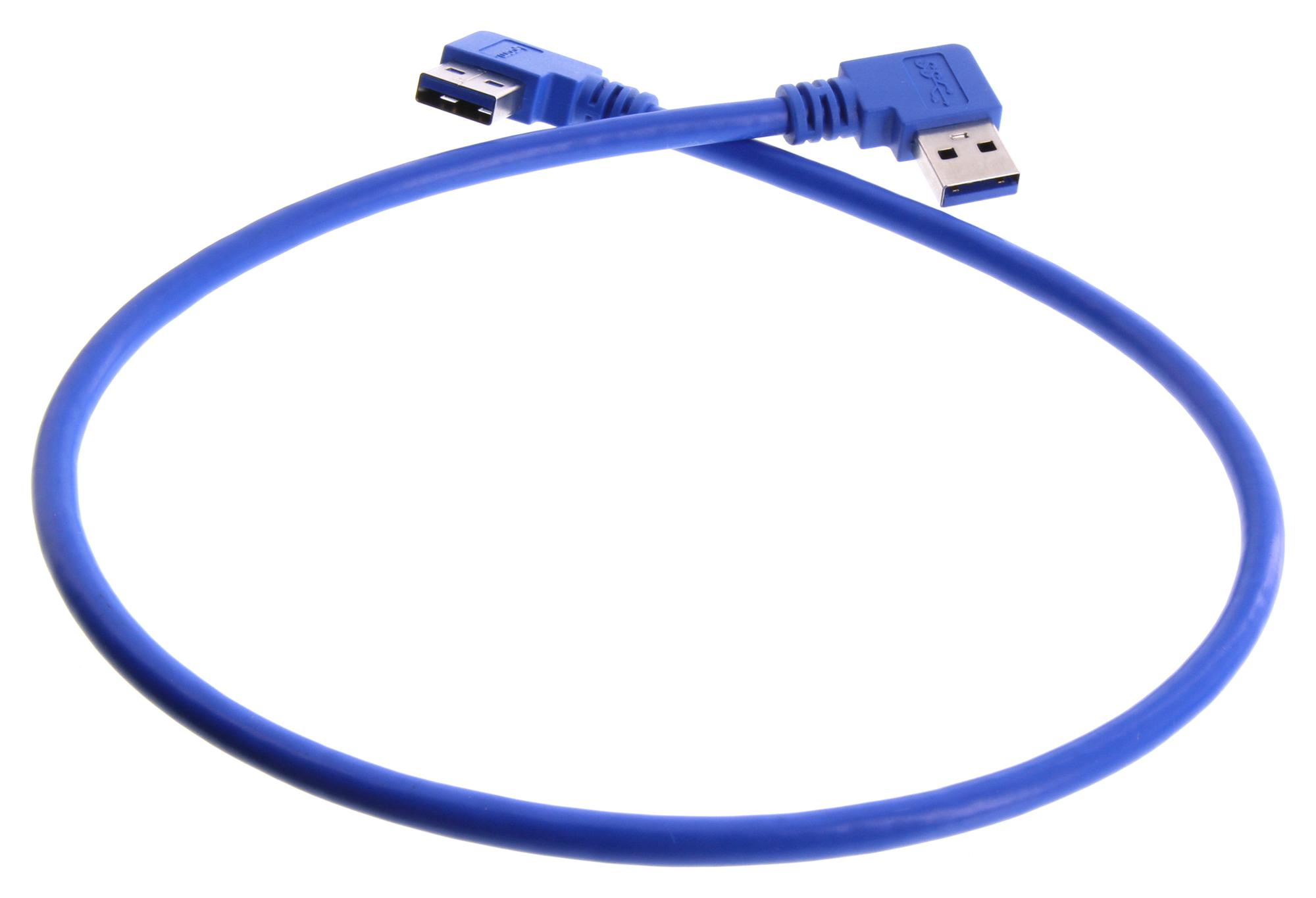 L-Com U3A00080-05M Usb Cable, 3.0, A R/a Plug-Plug, 500Mm