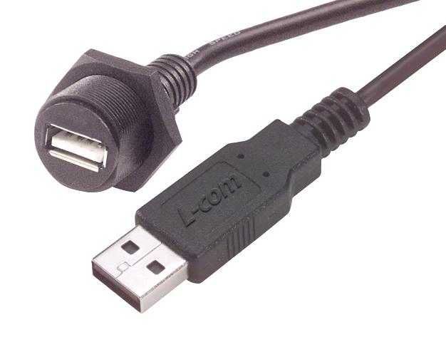 L-Com Wpusbax-1M Usb Cable, 2.0, A Plug-A Rcpt, 1M