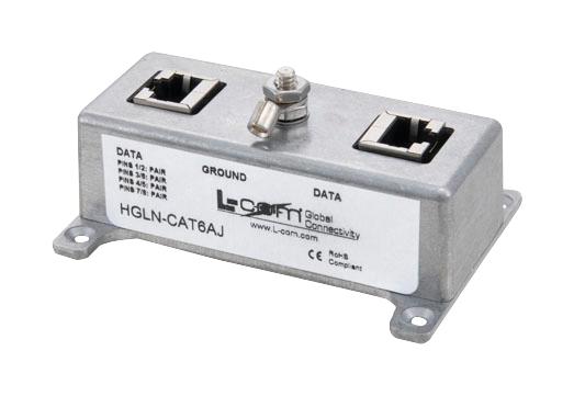 L-Com Hgln-Cat6Aj Poe Surge Protector, 1 Port, Panel