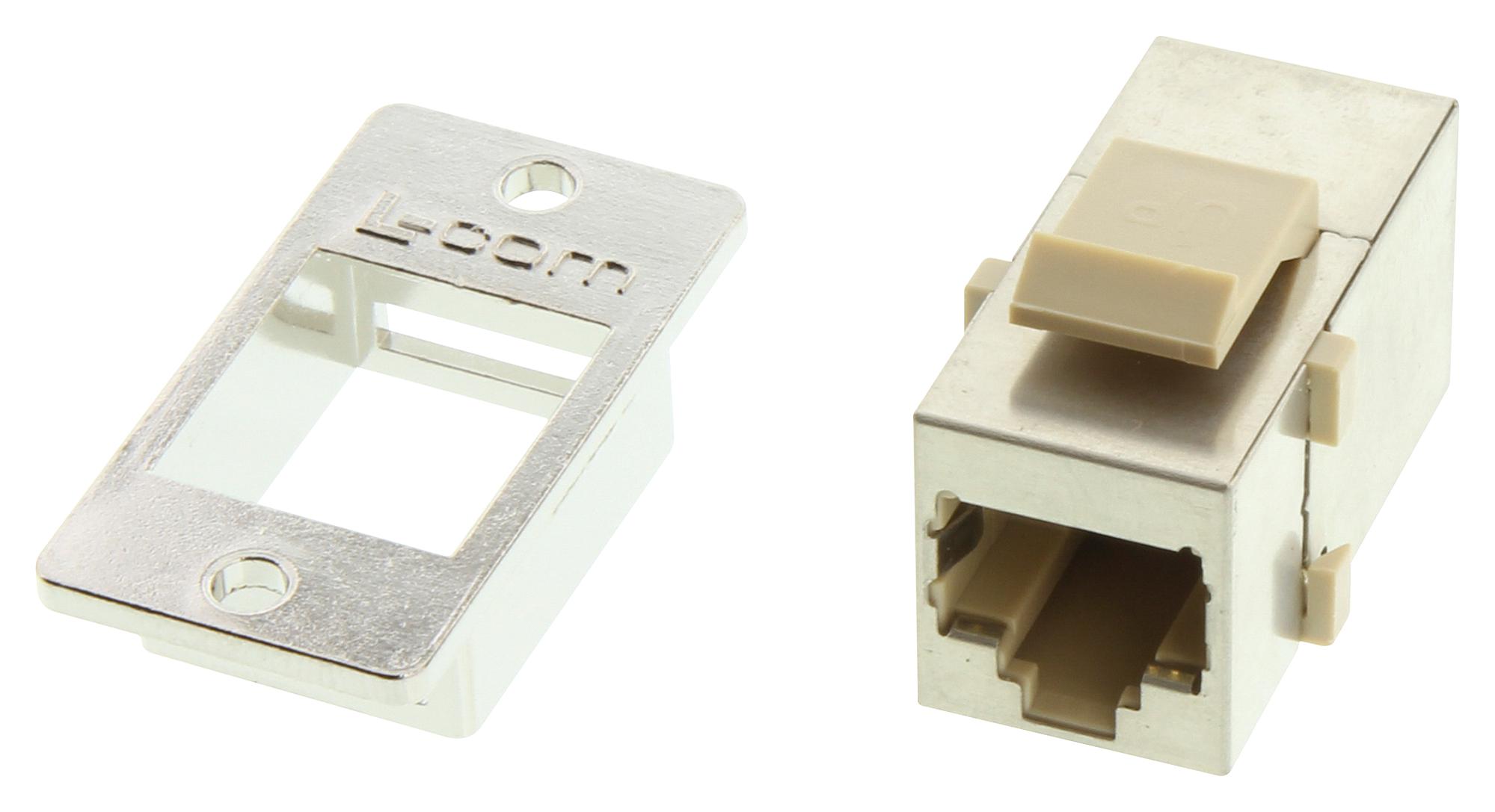 L-Com Ecf504-Sc3 In Line Adaptor, Rj45 Jack-Rj45 Jack