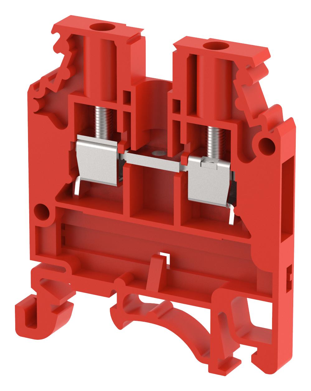 Elkay Kut2.5N / Red Terminal Block, Din Rail, 2Pos, 12Awg