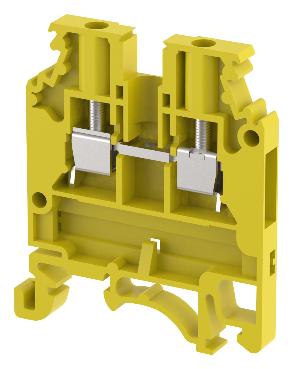 Elkay Kut2.5N /yellow Terminal Block, Din Rail, 2Pos, 12Awg