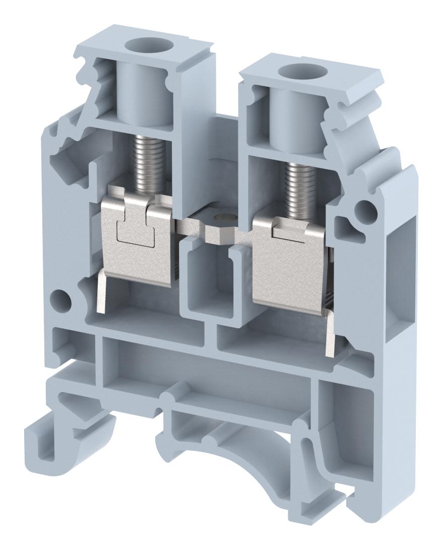 Elkay Kut6N/grey Terminal Block, Din Rail, 2Pos, 8Awg