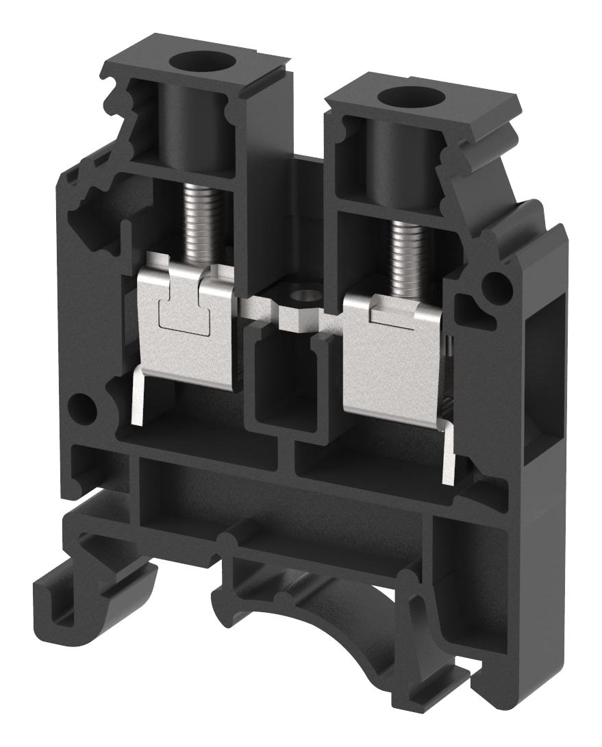 Elkay Kut6N/ Black Terminal Block, Din Rail, 2Pos, 8Awg