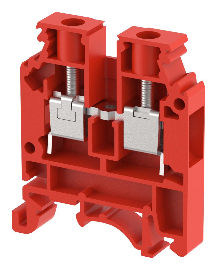 Elkay Kut6N/ Red Terminal Block, Din Rail, 2Pos, 8Awg