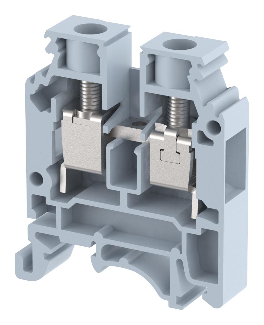 Elkay Kut10N/grey Terminal Block, Din Rail, 2Pos, 6Awg