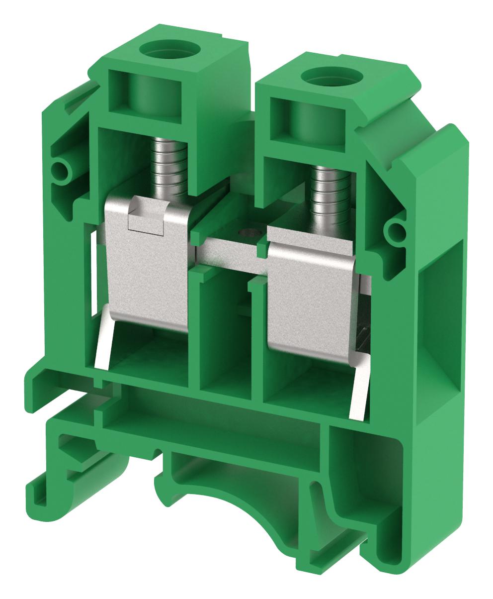 Elkay Kut16/ Green Terminal Block, Din Rail, 2Pos, 3Awg