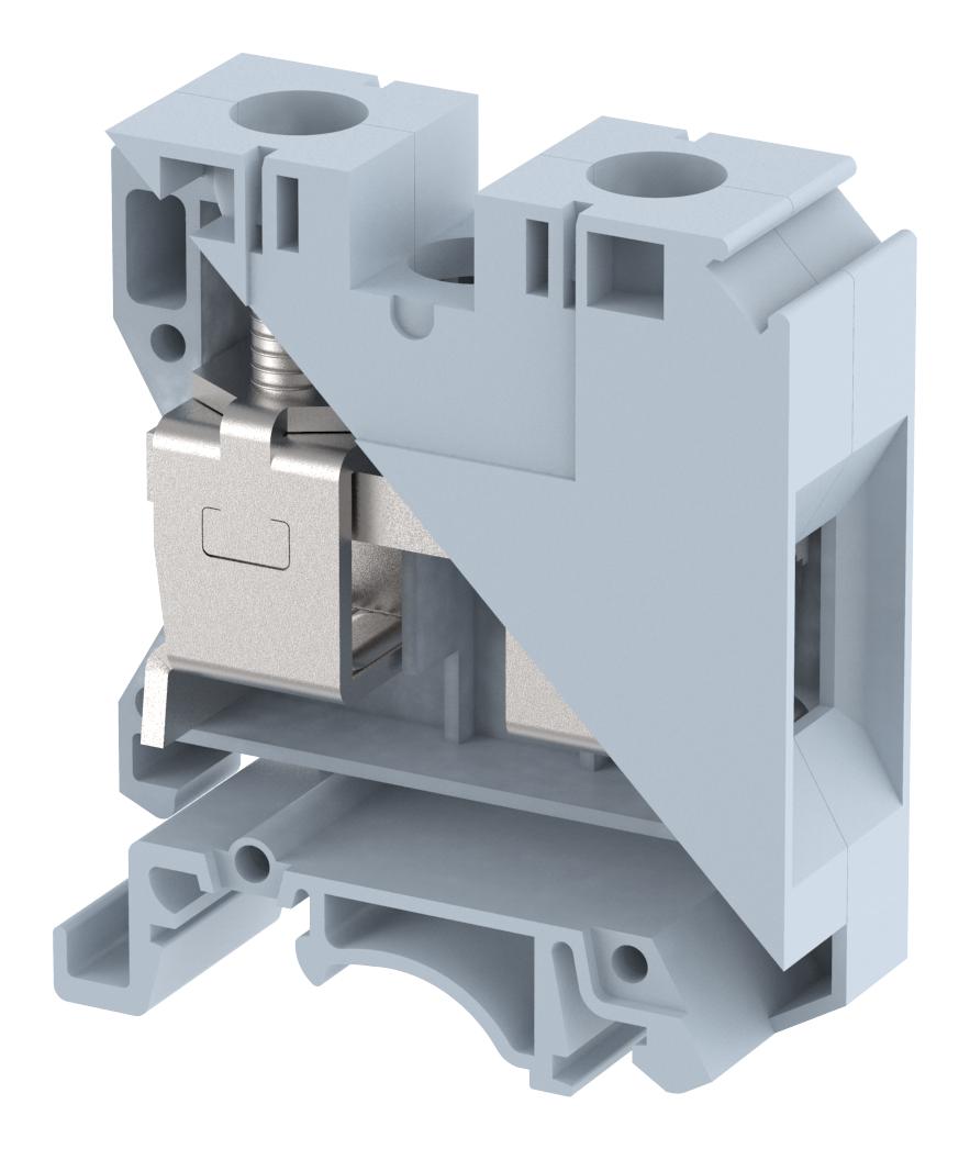 Elkay Kut35/grey Terminal Block, Din Rail, 2Pos, 1Awg