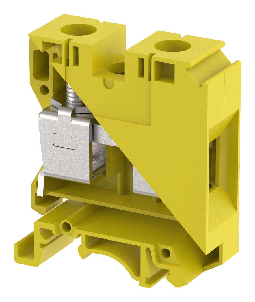 Elkay Kut35/ Yellow Terminal Block, Din Rail, 2Pos, 1Awg