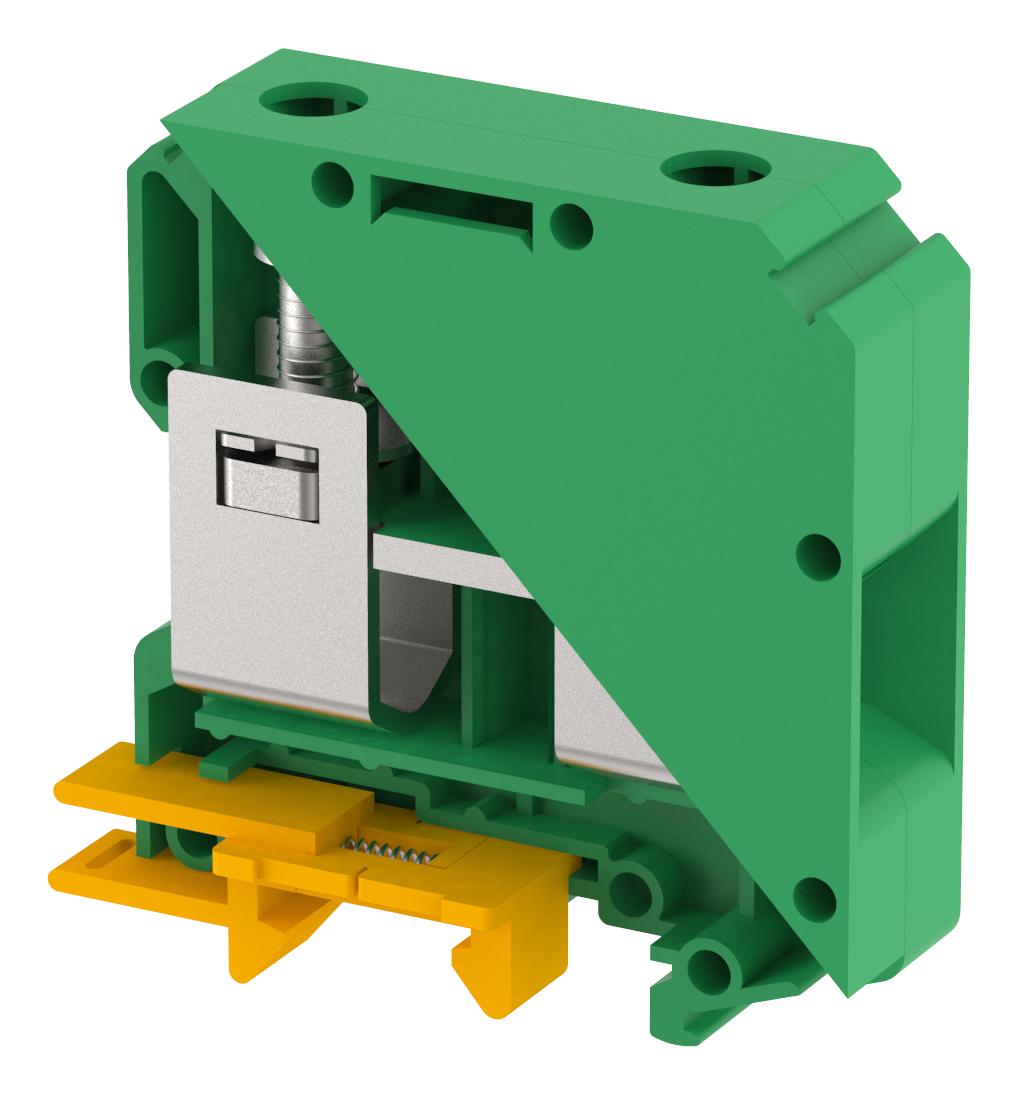 Elkay Kut50/green Terminal Block, Din Rail, 2Pos, 00Awg