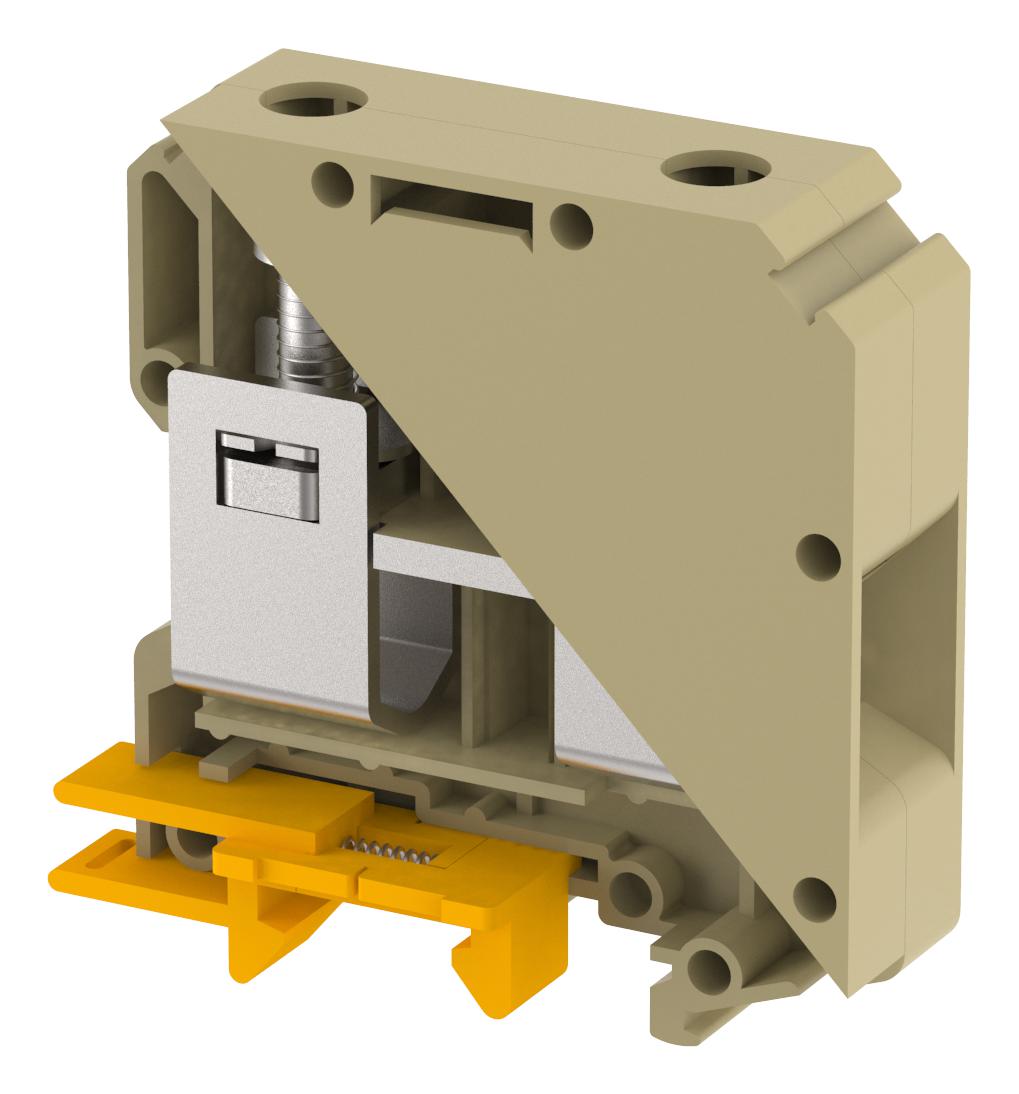 Elkay Kut50/ Beige Terminal Block, Din Rail, 2Pos, 00Awg