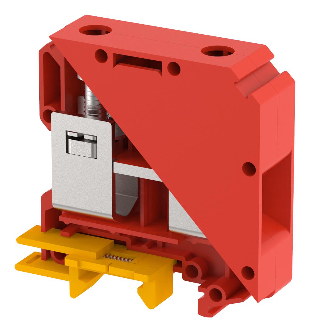 Elkay Kut50/ Red Terminal Block, Din Rail, 2Pos, 00Awg